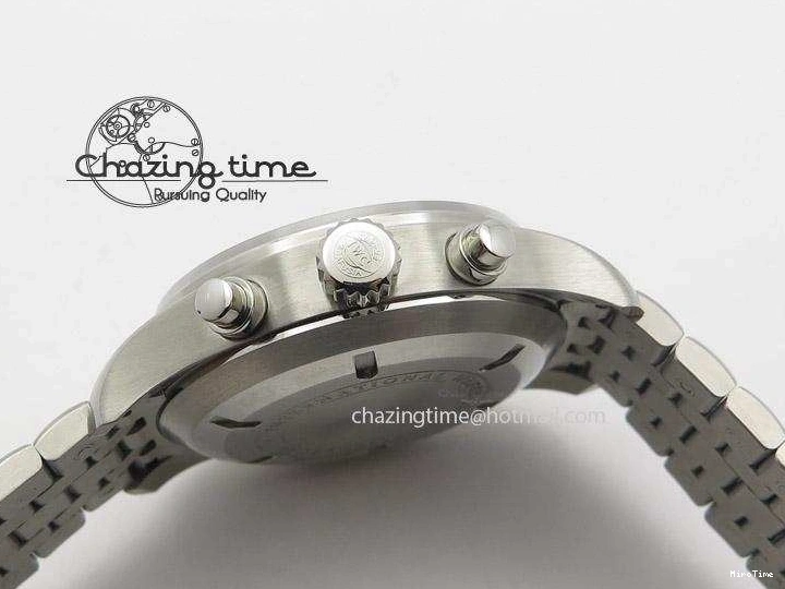 MIROTIME 0122 Minimalist Pilot Chrono 3777 43mm ZF 1:1 Best Edition Black Dial On SS Bracelet A 7364